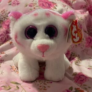 Tabor white and pink tiger ty beanie baby beanie boo